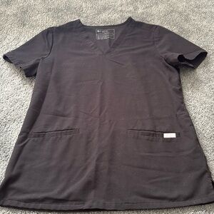 Figs technical collection, two pocket scrub top black small